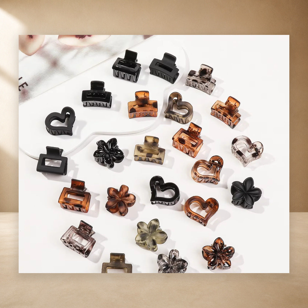 Mini Hair Claw Clip Pack – Assorted Shapes