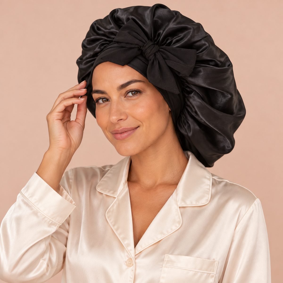 Satin-Finish Adjustable Sleep Bonnet