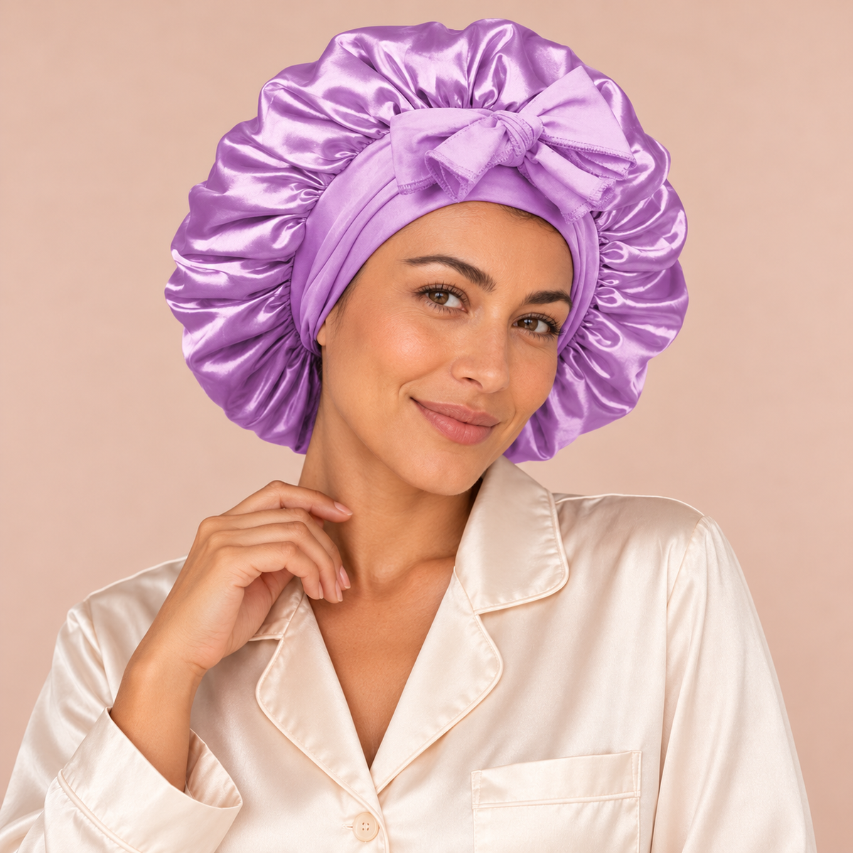 Satin-Finish Adjustable Sleep Bonnet
