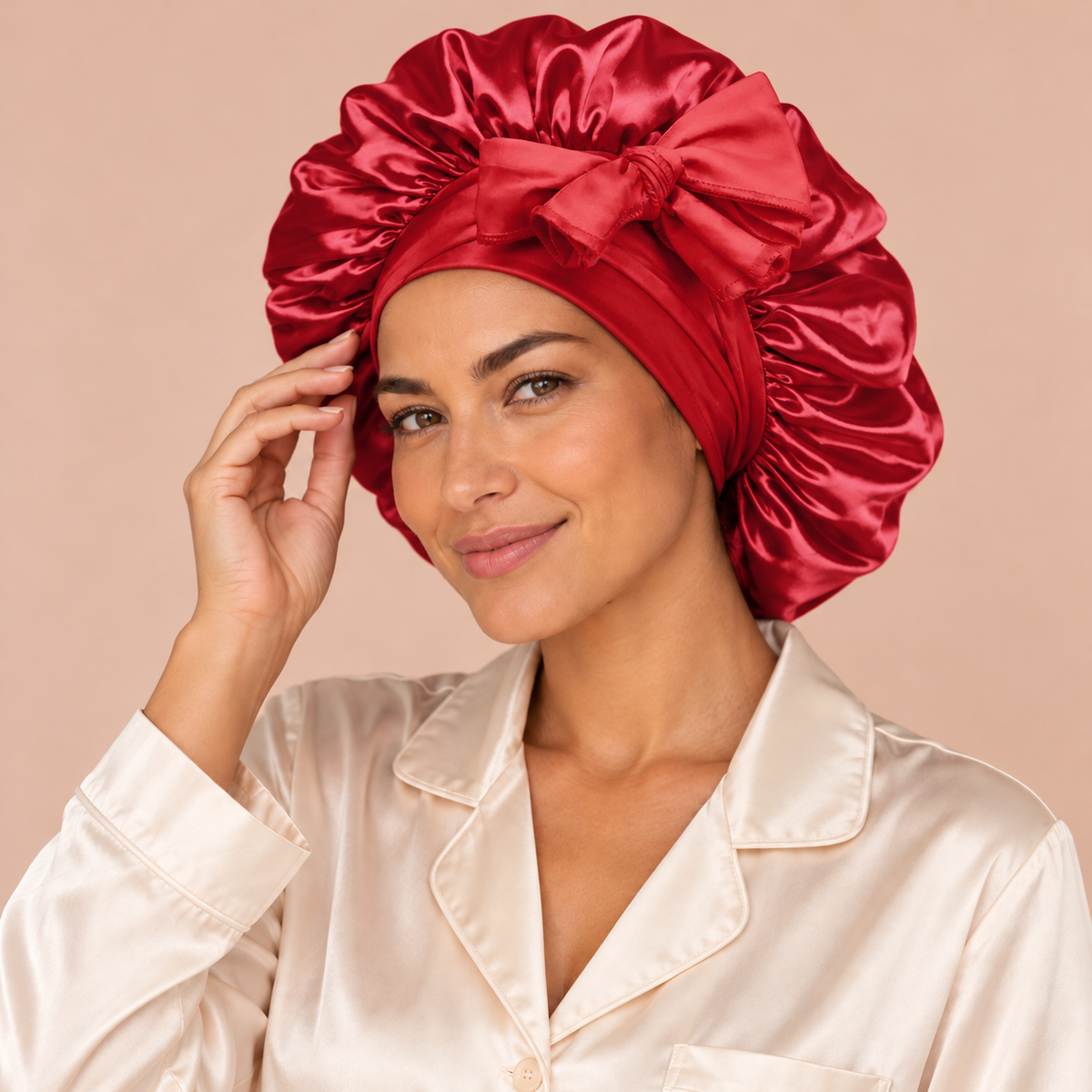 Satin-Finish Adjustable Sleep Bonnet