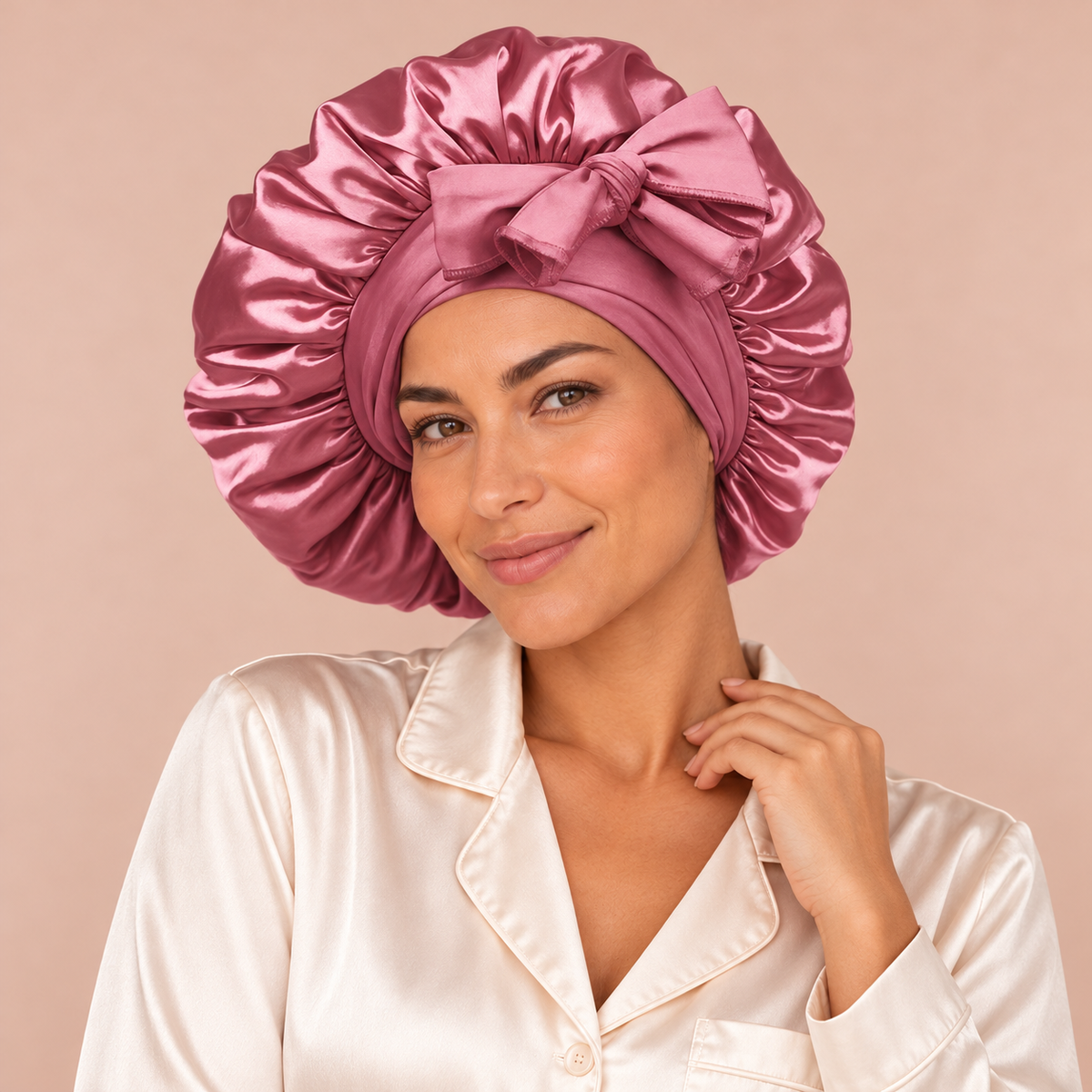 Satin-Finish Adjustable Sleep Bonnet