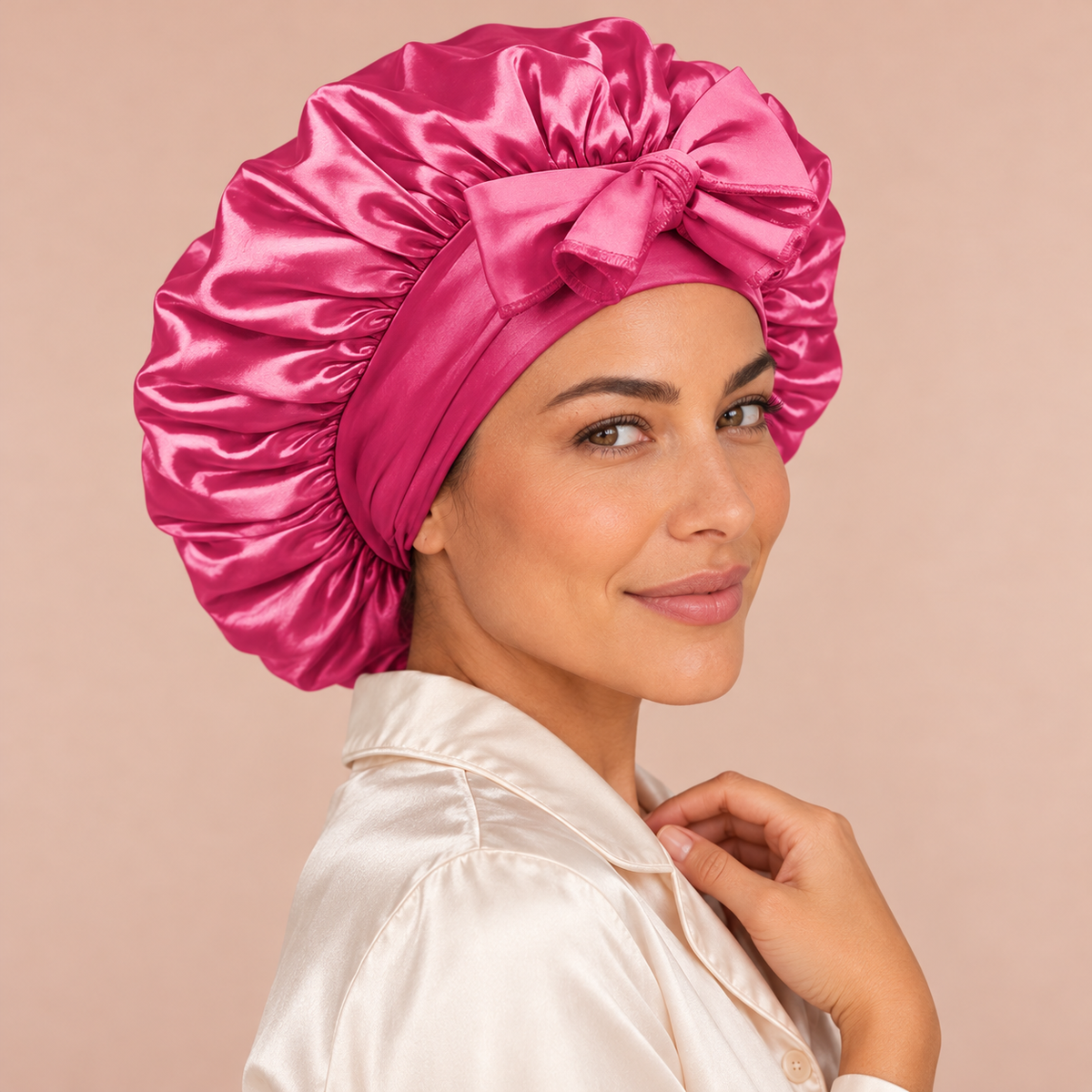 Satin-Finish Adjustable Sleep Bonnet