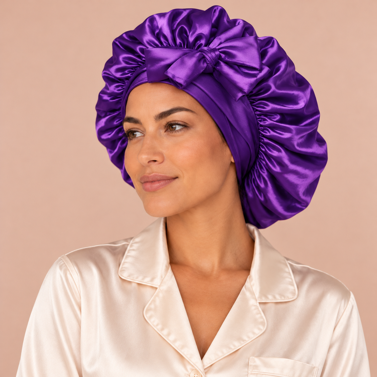 Satin-Finish Adjustable Sleep Bonnet
