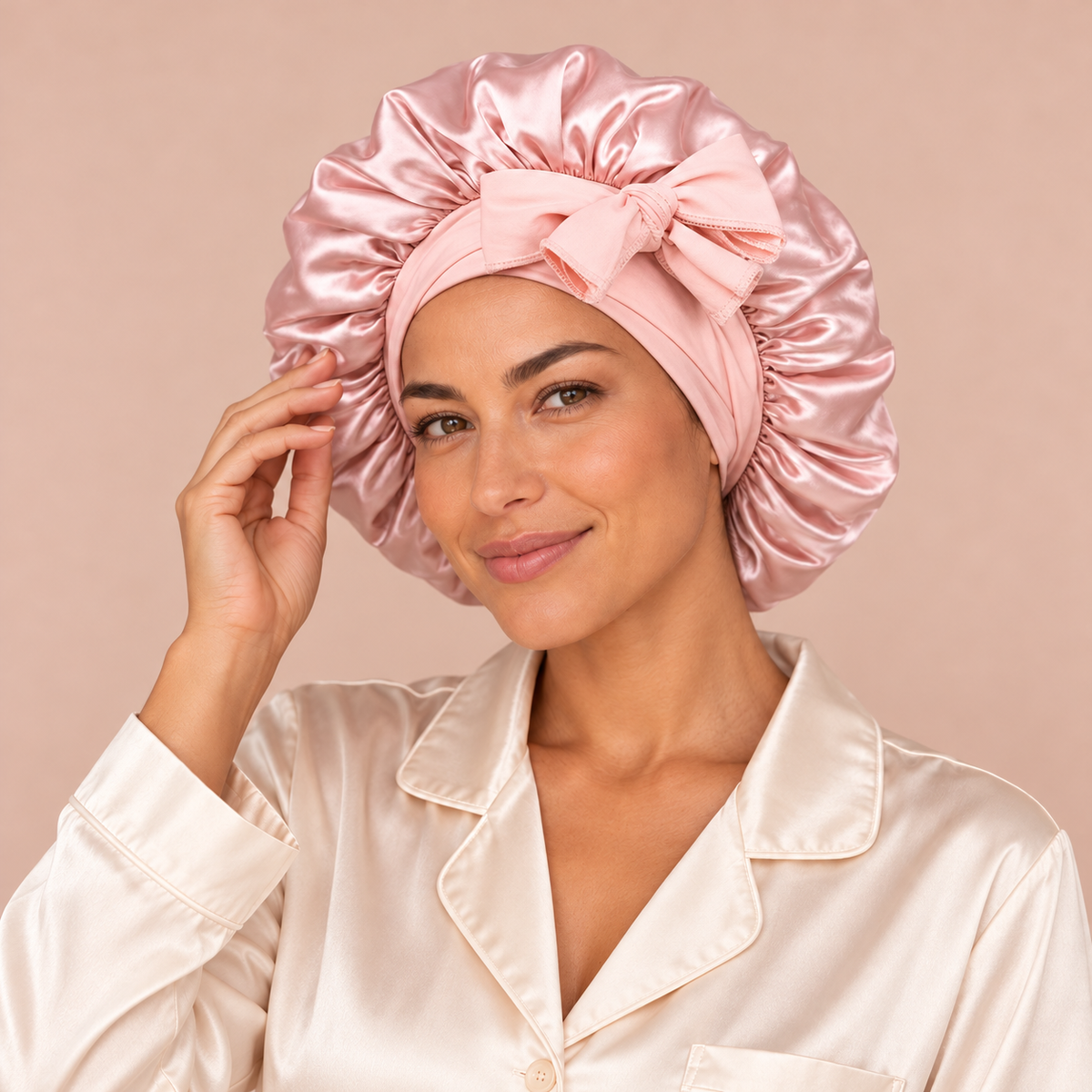 Satin-Finish Adjustable Sleep Bonnet