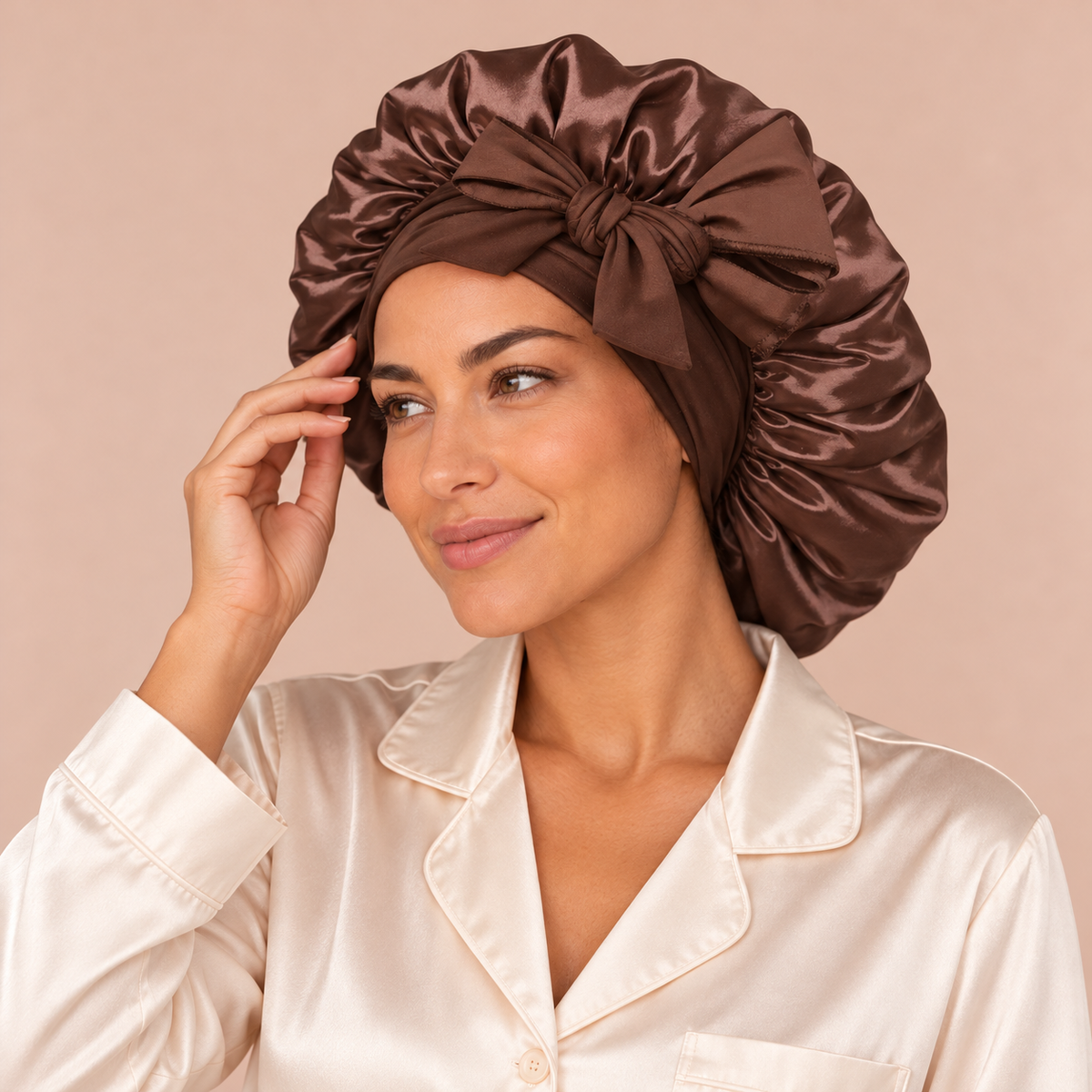 Satin-Finish Adjustable Sleep Bonnet